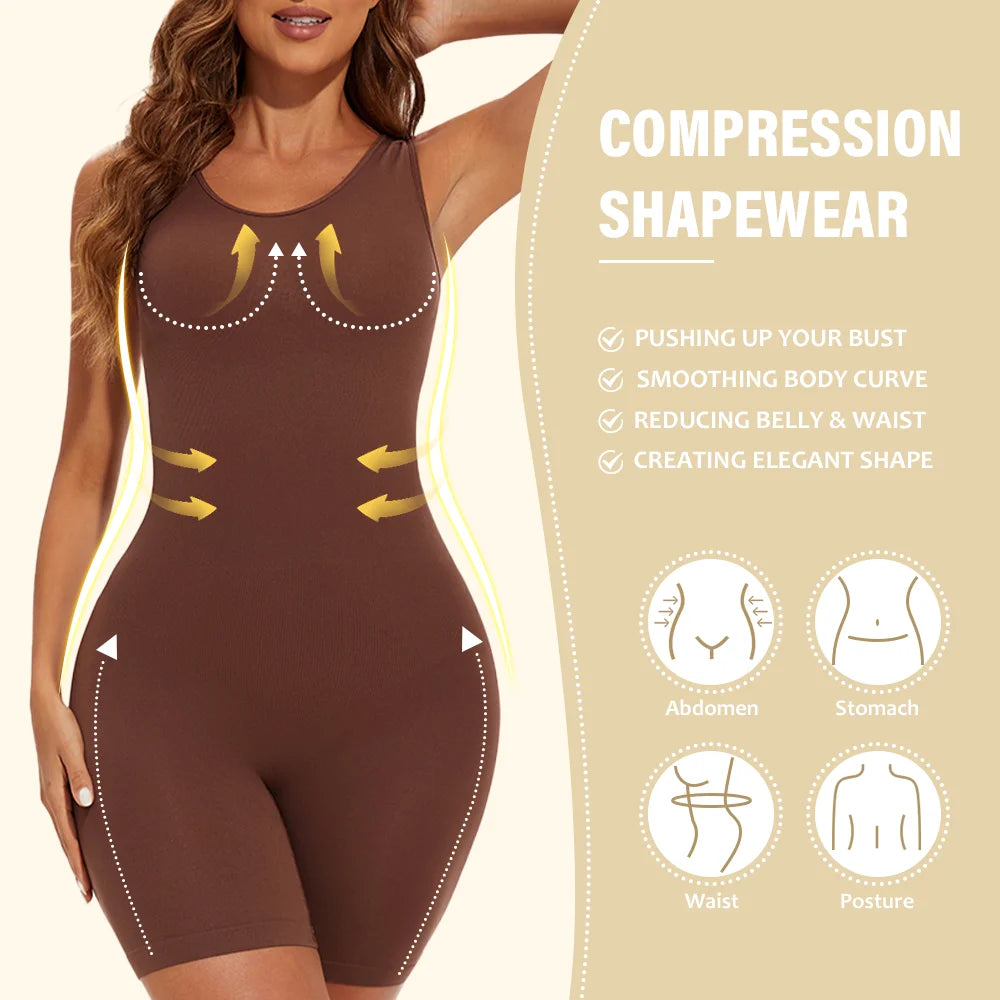POKARLA – Body sculptant gainant femme, couverture complète, sans couture, affine cuisses & ventre, épaules larges, shapewear 2025