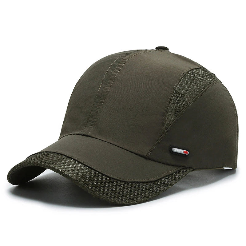 Femmedouceur - Men's Breathable Black Baseball Cap, Sport &amp; Fishing Style 
