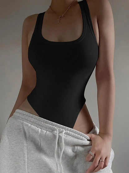 Combinaison femme sexy en fibre tricotée – Corsage décontracté, licou, ajusté, style club été 2025, extensible et tendance