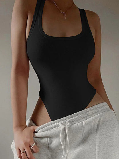 Combinaison femme sexy en fibre tricotée – Corsage décontracté, licou, ajusté, style club été 2025, extensible et tendance