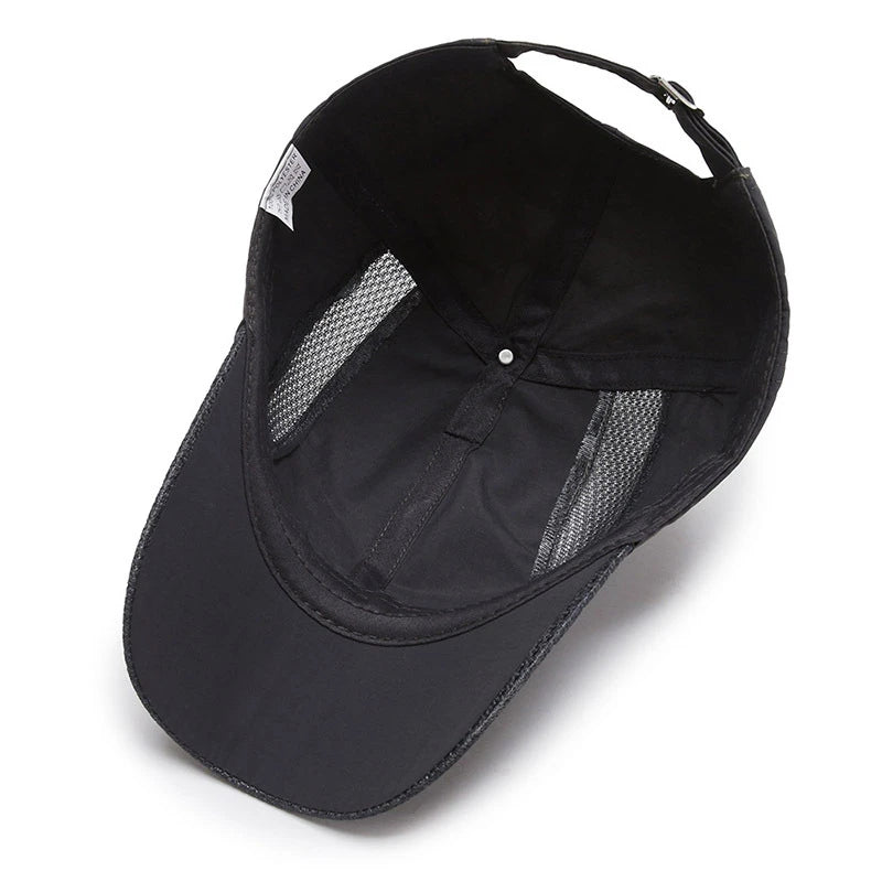 Femmedouceur - Men's Breathable Black Baseball Cap, Sport &amp; Fishing Style 