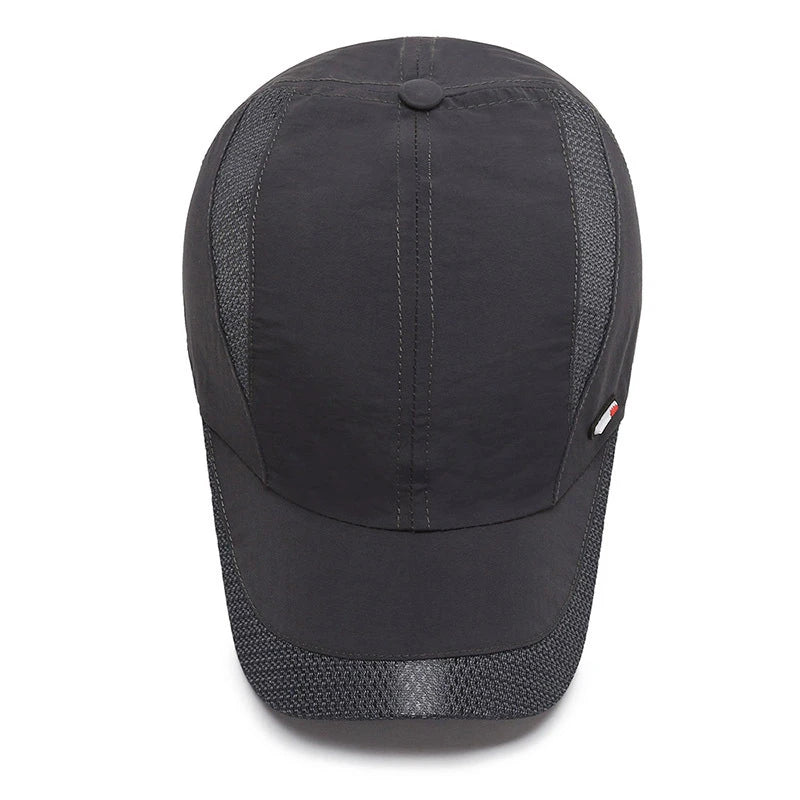 Femmedouceur - Men's Breathable Black Baseball Cap, Sport &amp; Fishing Style 