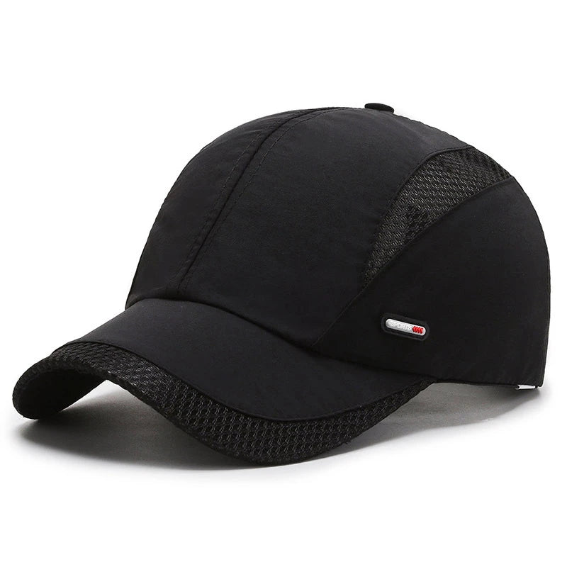 Femmedouceur - Men's Breathable Black Baseball Cap, Sport &amp; Fishing Style 