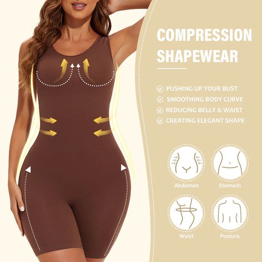 POKARLA – Body sculptant gainant femme, couverture complète, sans couture, affine cuisses & ventre, épaules larges, shapewear 2025