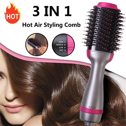 Peigne à air chaud 3 en 1 – Brosse chauffante lissante sèche-cheveux, usage double cheveux secs et mouillés, ion négatif, anti-brûlure, nouveauté 2025