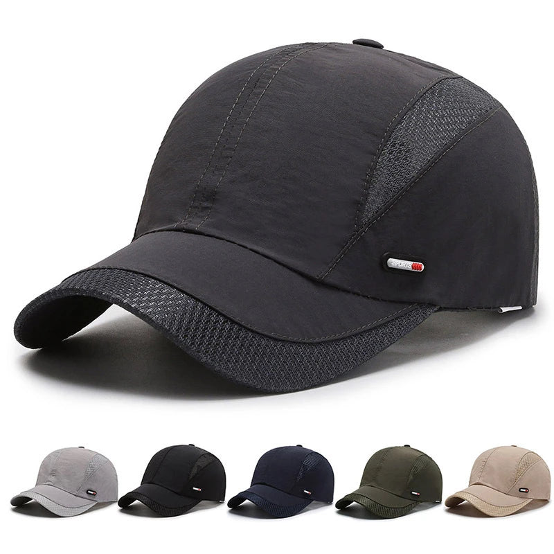 Femmedouceur - Men's Breathable Black Baseball Cap, Sport &amp; Fishing Style 