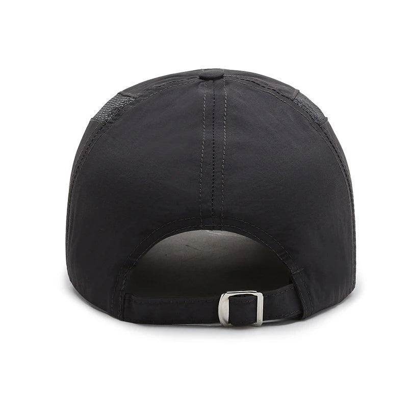 Femmedouceur - Men's Breathable Black Baseball Cap, Sport &amp; Fishing Style 