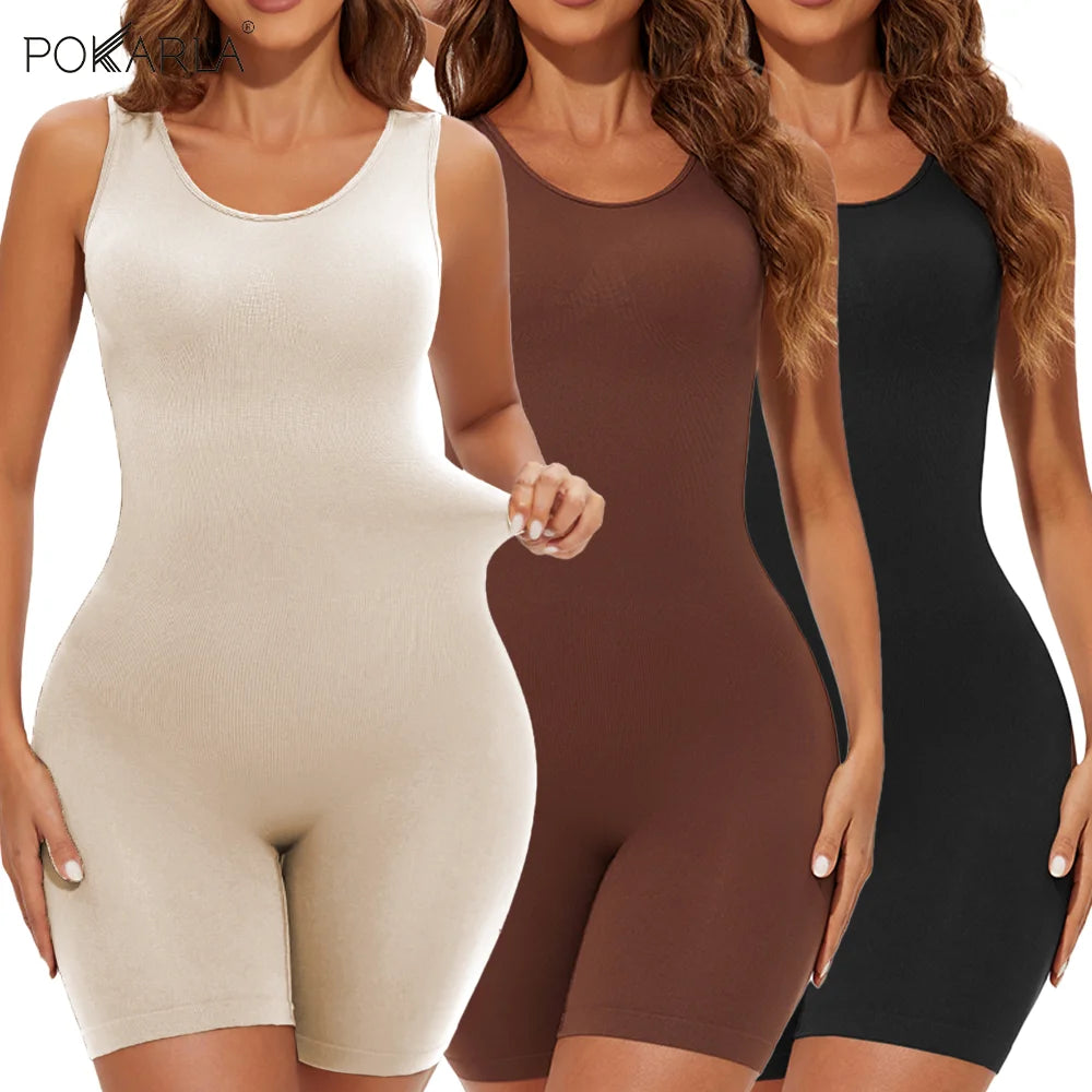POKARLA – Body sculptant gainant femme, couverture complète, sans couture, affine cuisses & ventre, épaules larges, shapewear 2025