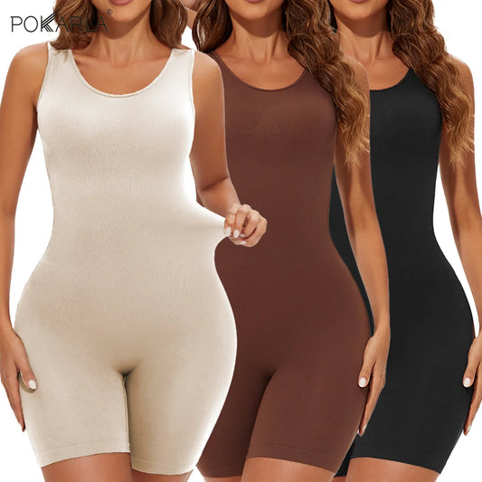 POKARLA – Body sculptant gainant femme, couverture complète, sans couture, affine cuisses & ventre, épaules larges, shapewear 2025